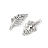 SHEGRACE Brass Micro Pave Clear Cubic Zirconia Connector Charms XGRQ3P816-600P-2