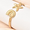 304 Stainless Steel Cat Eye Cuff Bangles BJEW-L719-02A-G-1