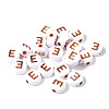 100Pcs Plating Opaque White Acrylic Beads FIND-PW0024-36C-1