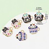 6Pcs 3 Style Japanese Style Print Alloy Enamel Pendants ENAM-YW0003-68-3