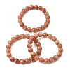 10MM Natural Sunstone Round Beaded Stretch Bracelets for Women GG-CBA3F02-11B-4