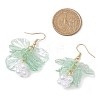 Acrylic Leaf Dangle Earrings EJEW-JE06183-02-3