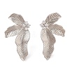 Brass Pave Clear Cubic Zirconia Stud Earring Findings LS-KK-N256-27P-1