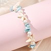 Synthetic Turquoise & Natural Larimar & Cultured Freshwater Pearl Beaded Bracelets for Women BJEW-JB13951-2