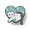 Cartoon Cat Shape Theme Black Alloy Brooches JEWB-A025-02B-1