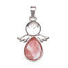 Natural Cherry Quartz Glass Pendants PW-WGD154C-12-1