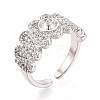 Brass Micro Pave Cubic Zirconia Cup Peg Ring Settings KK-N274-24P-1