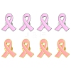 12Pcs 2 Styles Breast Cancer Awareness Pink Ribbon Enamel Pin JEWB-FS0001-08-1