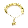 Rack Plating Brass Round Bead Slider Bracelets for Women X-BJEW-M232-01G-D-2