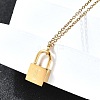 304 Stainless Steel Rolo Chain Pendant Necklaces NJEW-S444-01G-12-4
