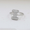 Brass Micro Pave Clear Cubic Zirconia Cuff Rings FS-WG17FF6-09-1