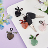 BENECREAT 5pcs 5 style Natural Gemstone Pendant Decorations G-BC0001-45-5