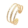 304 Stainless Steel Triple Lines Cuff Bangles BJEW-G694-09G-1