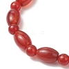 2Pcs 2 Styles  Natural Carnelian Beaded Stretch Bracelets for Couple BJEW-JB13416-03-4