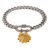 Duo Tone 304 Stainless Steel Shell Shape Charm Bracelets for Women WG49D03-01-4