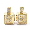 Alphabet Brass Micro Pave Clear Cubic Zirconia Pendants ZIRC-O045-01G-G-2