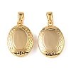 Floral Embossed Brass Locket Pendants KK-CBA7157-04G-1