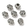 Barrel Antique Silver Plated Metal Alloy Rhinestone European Beads ALRI-Q228-02I-2