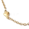 Ion Plating(IP) 304 Stainless Steel Heart Link Chain Necklace NJEW-K249-09G-2