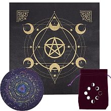 CREATCABIN 1Pc Round Eco-friendly Rubber Pendulum Altar Mats AJEW-CN0001-59