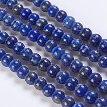 Natural Lapis Lazuli Beads Strands G-K254-01-6mm