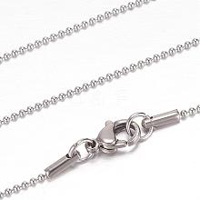 304 Stainless Steel Ball Chain Necklaces STAS-G083-73P