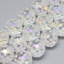 Electroplate Glass Beads Strands EGLA-Q086-12mm-07