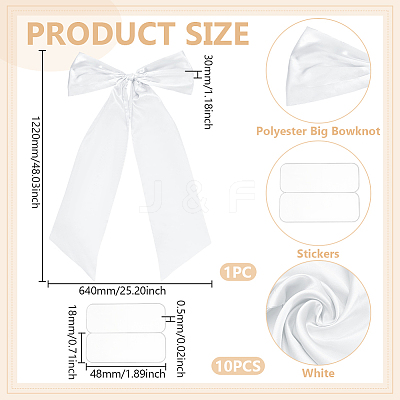 Polyester Big Bowknot for Christmas Decoration HJEW-WH0063-006B-1