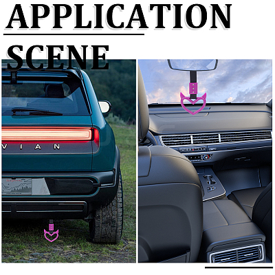 2Pcs ABS Plastic Devil Heart Rear Bumper Warning Handle Ring HJEW-SP0001-51C-1