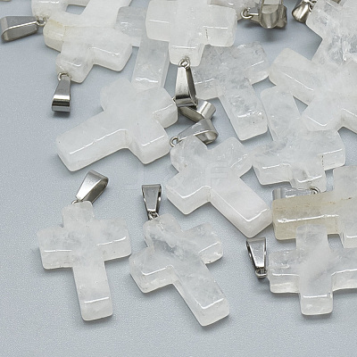 Natural Quartz Crystal Pendants G-T080-21-1