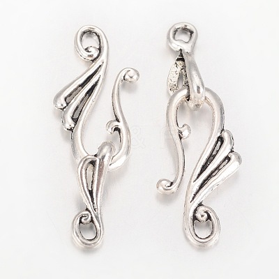 Tibetan Style S-Hook Clasps PALLOY-I112-02AS-1