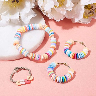 24 Colors Handmade Polymer Clay Beads CLAY-X0011-03A-1
