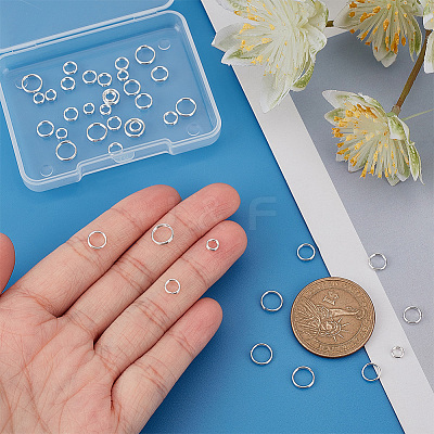 40Pcs 4 Styles 925 Sterling Silver Split Rings STER-PH0001-45-1