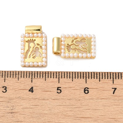 Rack Plating Brass & Acrylic Pearl Pendants X-KK-G488-05B-G-1