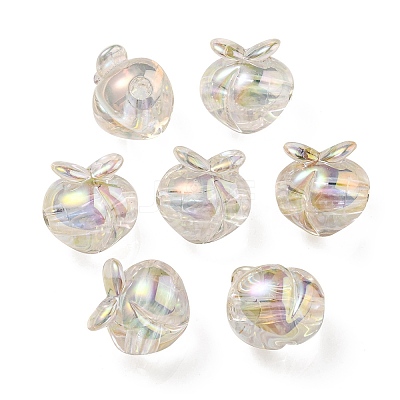 UV Plating Rainbow Iridescent Acrylic Beads OACR-F004-02G-1