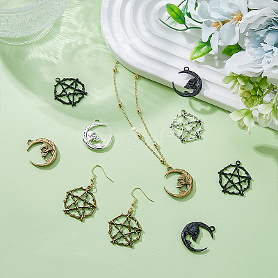 30Pcs 6 Styles Alloy Pendants FIND-FH0007-06-1
