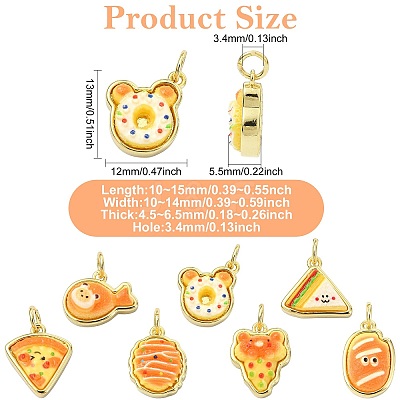 7Pcs 7 Styles Brass Pendants KK-CJ0005-63-1