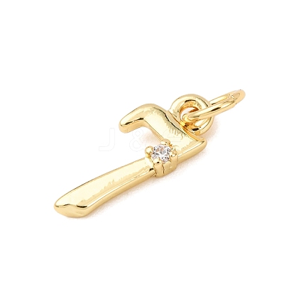 Brass Micro Pave Cubic Zirconia Pendants KK-D019-28G-07-1