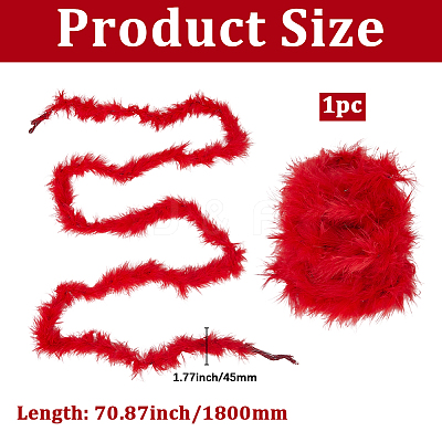 1Pc Turkey Feathers Fluff Boa for Dancing AJEW-GF0012-31C-1
