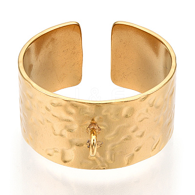 304 Stainless Steel Open Cuff Finger Ring Components LS-STAS-WH0047-69G-1