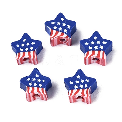 Independence Day Handmade Polymer Clay Beads CLAY-Q253-08B-1