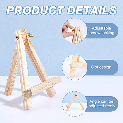 Foldable Wood Triangle Easel WOOD-WH0034-52A-1