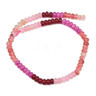 Cherry Quartz Glass and Natural White Jade Beads Strands G-NH0006-A16-01-1