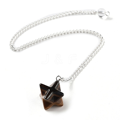 Natural Tiger Eye Pendant Dowsing Pendulums G-Q016-04G-1