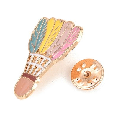Sports Badminton Enamel Brooches JEWB-I063-03KCG-01-1