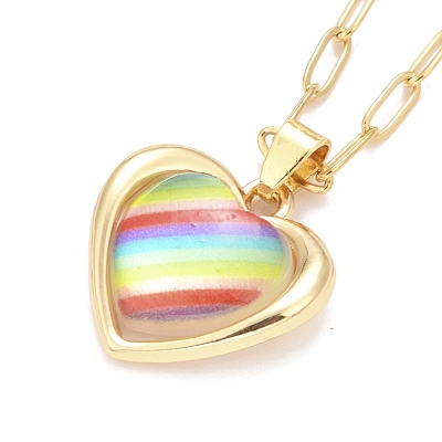 Rainbow Color Pride Necklace NJEW-H160-01G-1