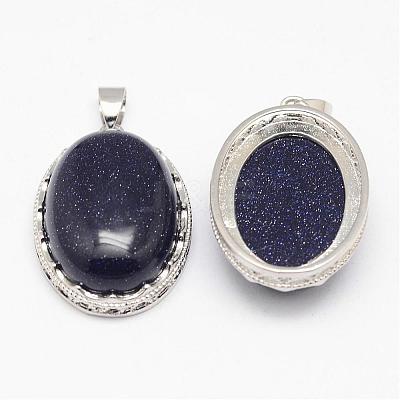Blue Goldstone Pendants G-D851-36-1