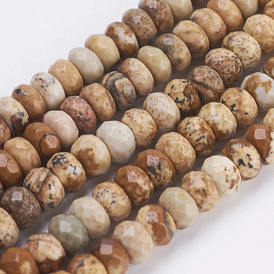 Natural Picture Jasper Beads Strands G-K255-05-1
