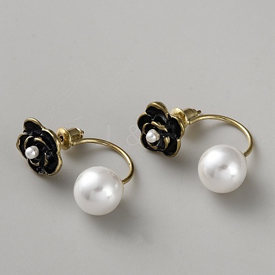 Alloy Flower Stud Earrings EJEW-WH0816-010G-A-1