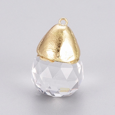 Faceted Glass Pendants GLAA-G071-01G-1